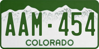 CO license plate AAM454
