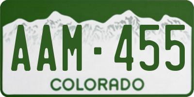CO license plate AAM455