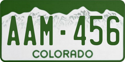CO license plate AAM456