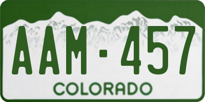 CO license plate AAM457