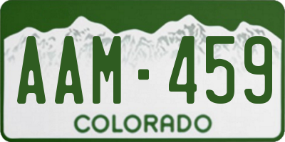 CO license plate AAM459