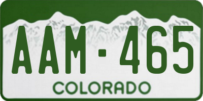 CO license plate AAM465