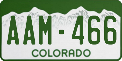 CO license plate AAM466