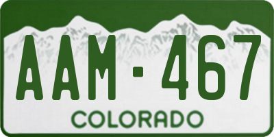 CO license plate AAM467