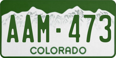 CO license plate AAM473