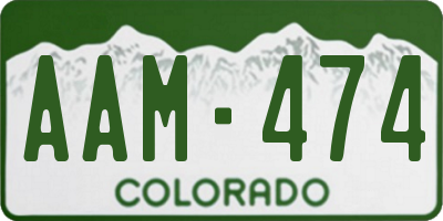 CO license plate AAM474