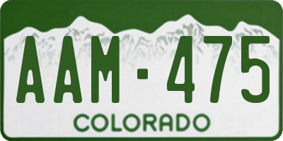 CO license plate AAM475