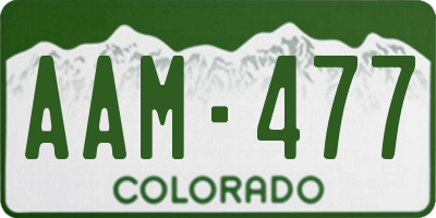 CO license plate AAM477