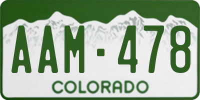 CO license plate AAM478