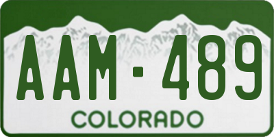 CO license plate AAM489