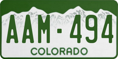 CO license plate AAM494