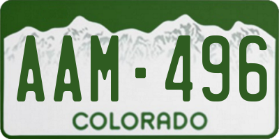 CO license plate AAM496