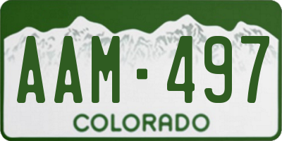 CO license plate AAM497