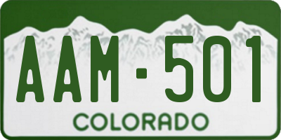 CO license plate AAM501