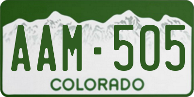 CO license plate AAM505