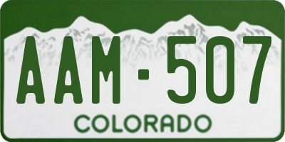 CO license plate AAM507