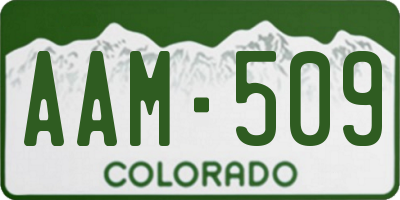 CO license plate AAM509