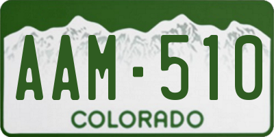 CO license plate AAM510