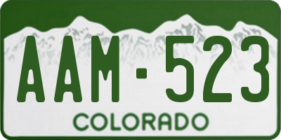 CO license plate AAM523