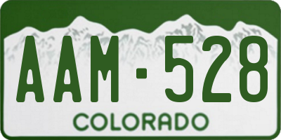 CO license plate AAM528