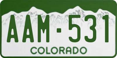 CO license plate AAM531