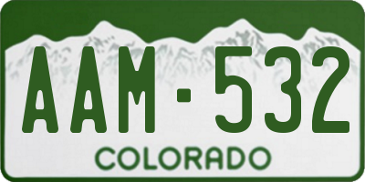 CO license plate AAM532