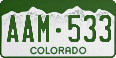 CO license plate AAM533