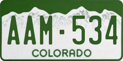 CO license plate AAM534