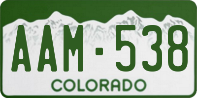 CO license plate AAM538