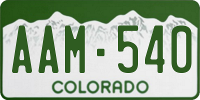 CO license plate AAM540
