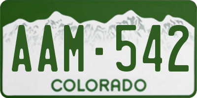 CO license plate AAM542