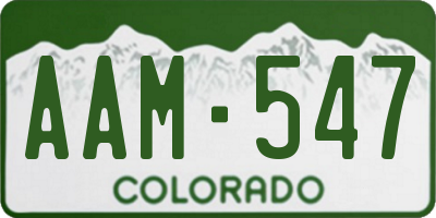 CO license plate AAM547