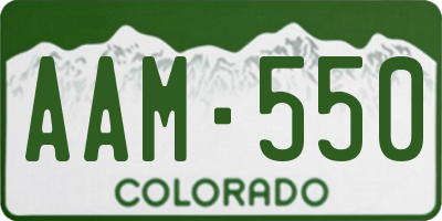 CO license plate AAM550