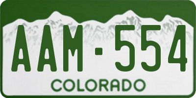 CO license plate AAM554