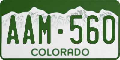 CO license plate AAM560