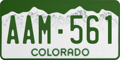 CO license plate AAM561