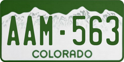 CO license plate AAM563