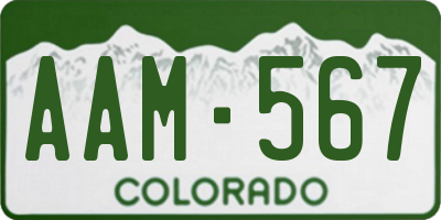 CO license plate AAM567
