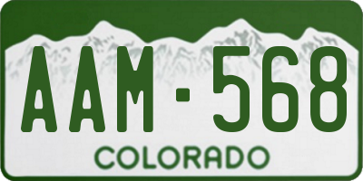 CO license plate AAM568