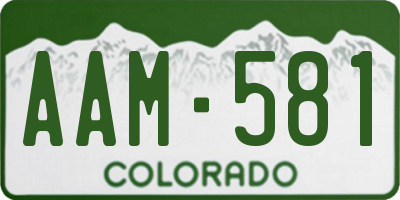 CO license plate AAM581