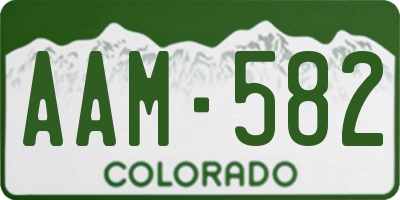 CO license plate AAM582