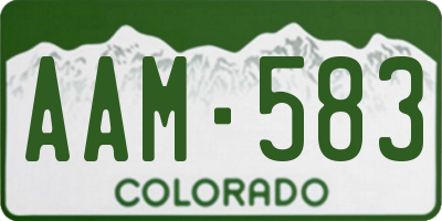 CO license plate AAM583