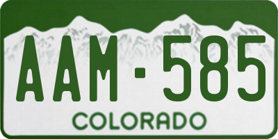 CO license plate AAM585