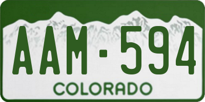 CO license plate AAM594