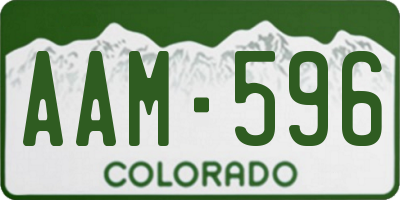 CO license plate AAM596