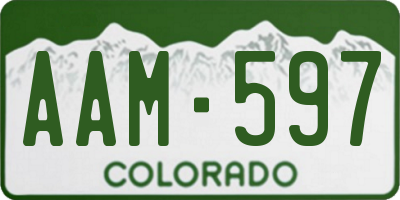 CO license plate AAM597