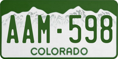 CO license plate AAM598