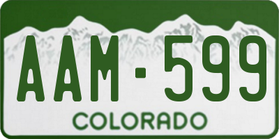 CO license plate AAM599