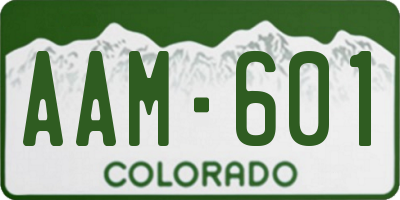 CO license plate AAM601