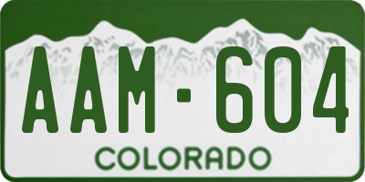 CO license plate AAM604